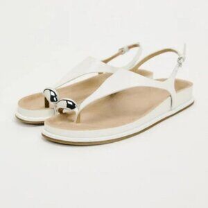 ZARA EMBELLISHED METALLIC LEATHER SANDALS